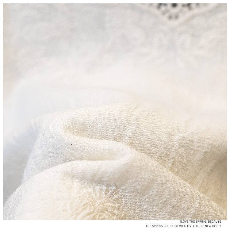 White Vintage Style Embroidered Lace Camisole