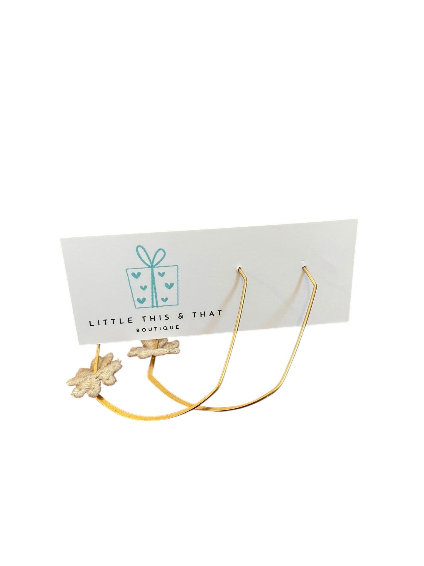 Gold hoop with lace flower