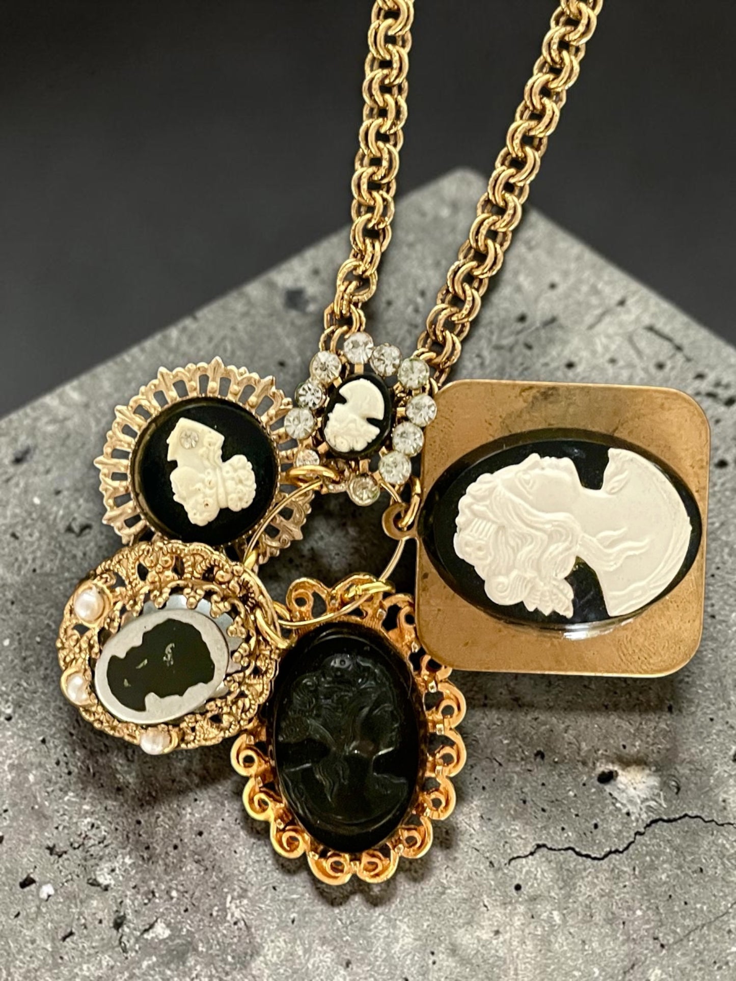 Cameo Cluster Necklace