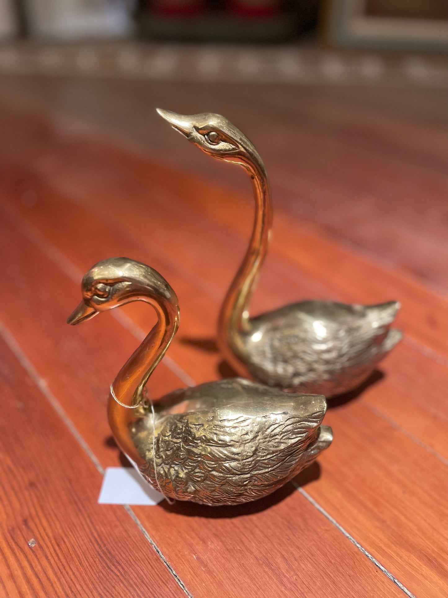 Vintage Brass Swans - Pair