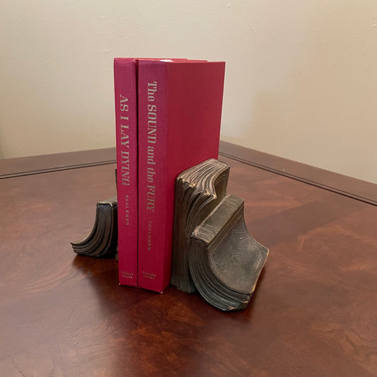 Vintage Open Book Bookends