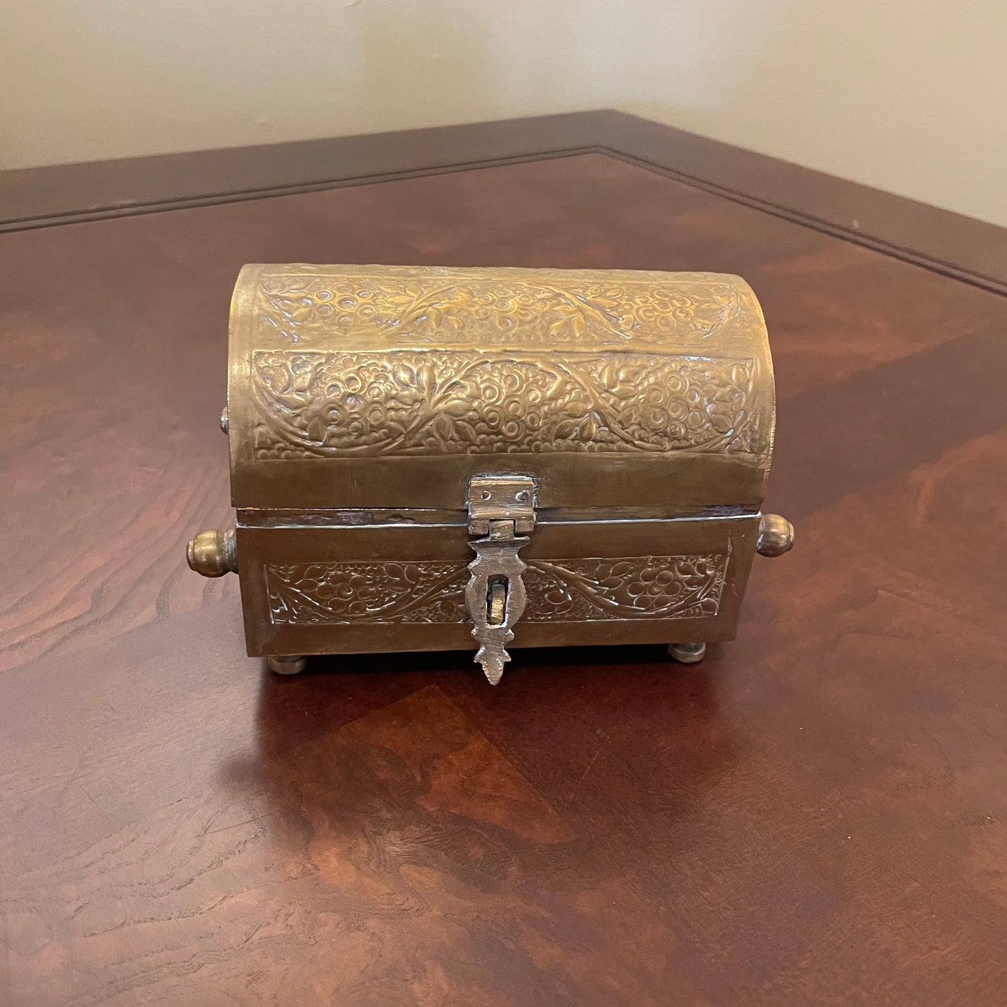 Vintage Lidded Brass Chest