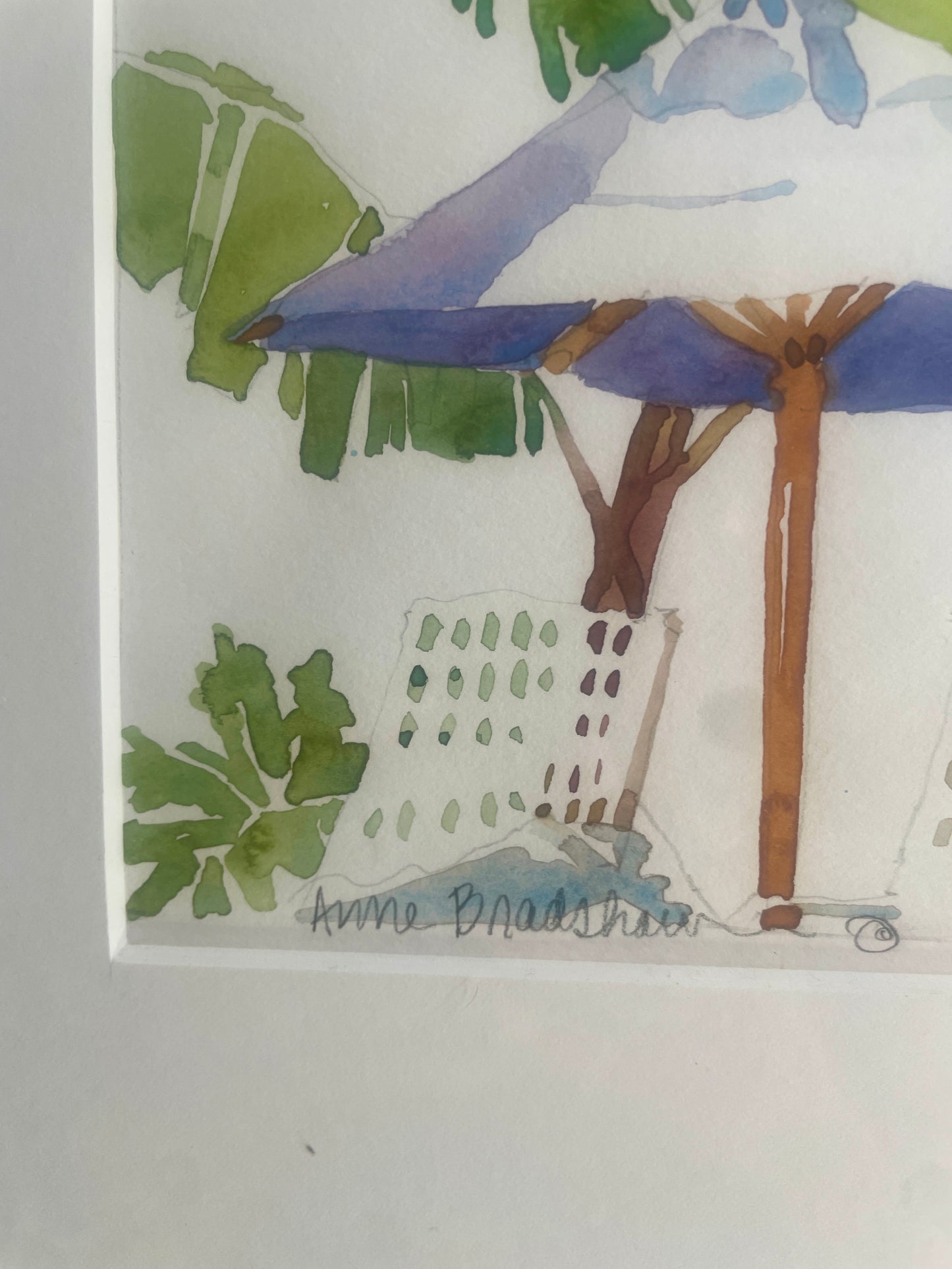 Poolside Palms Watercolor - Framed