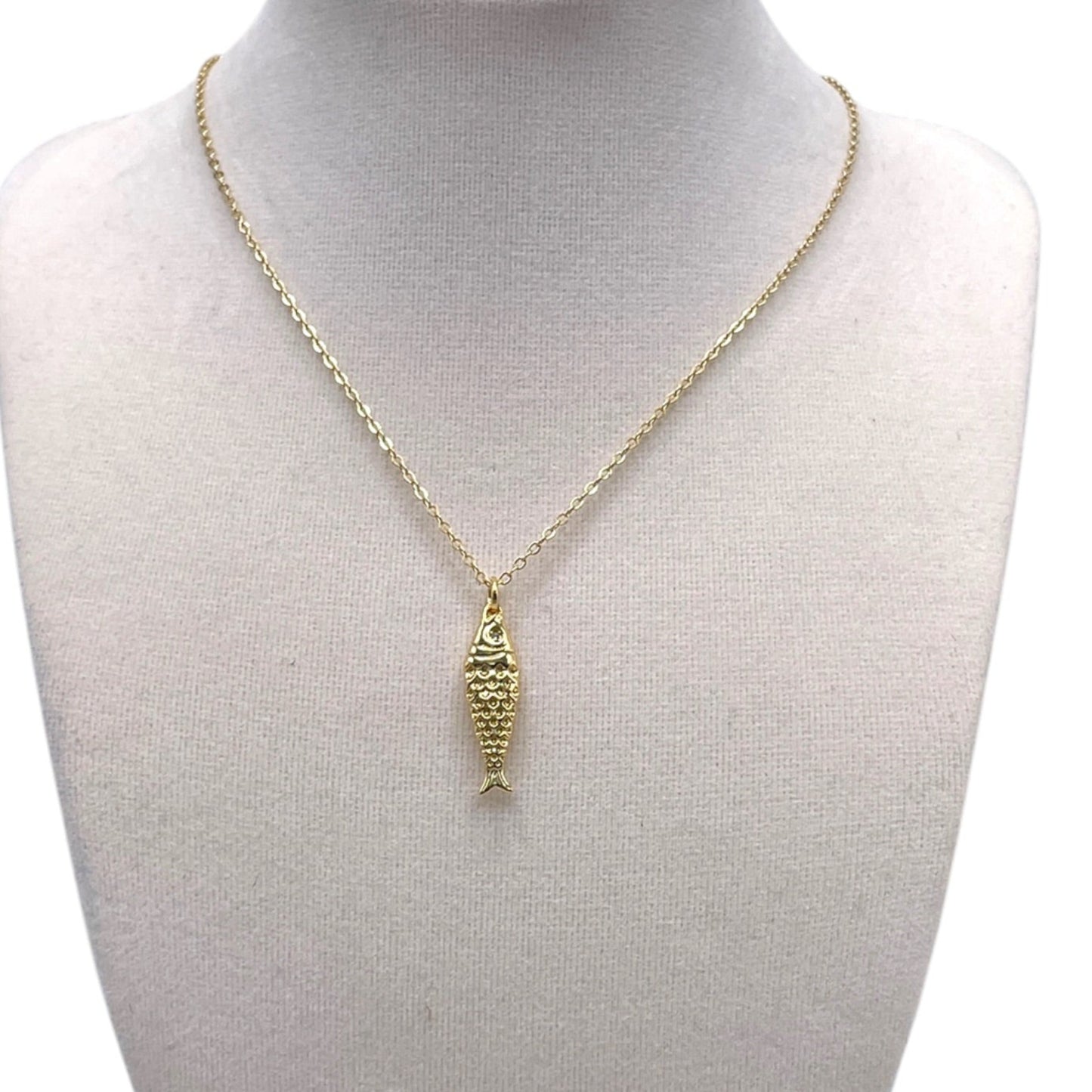 Gold Fish Pendant Necklace