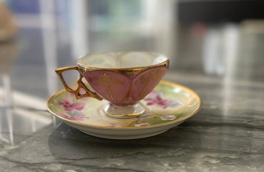 Vintage -Japan Nippon Pink Luster Tea Cup