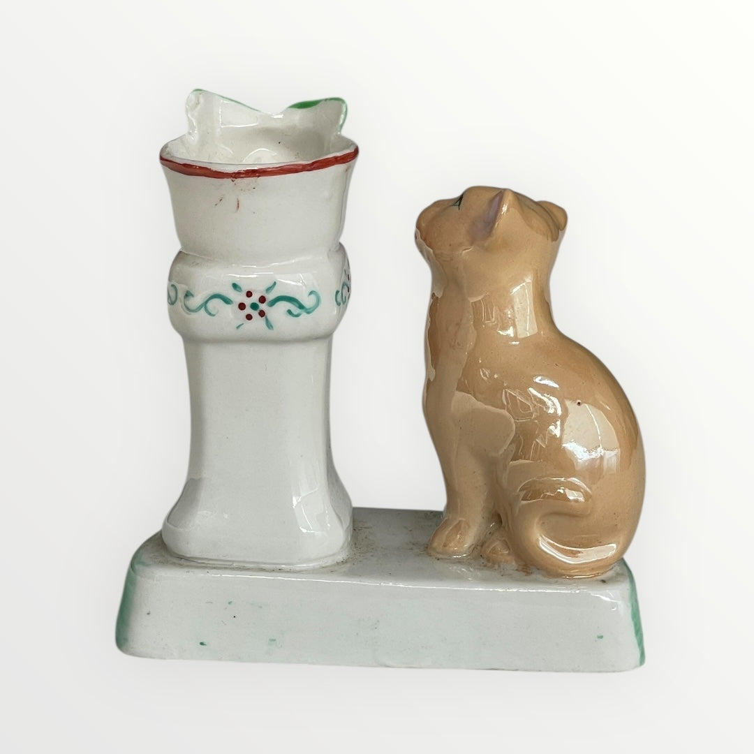 Vintage Cat with Vase