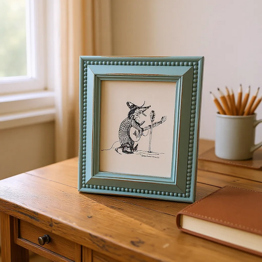 Original artwork Armadillo playing guitar