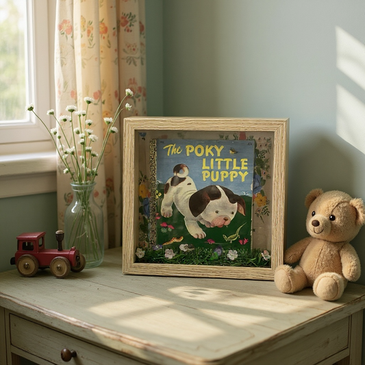 Custom-Made Vintage Book Shadow Box - The Poky Little Puppy