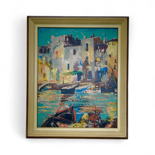 Spanish Harbor Sailboats Painting