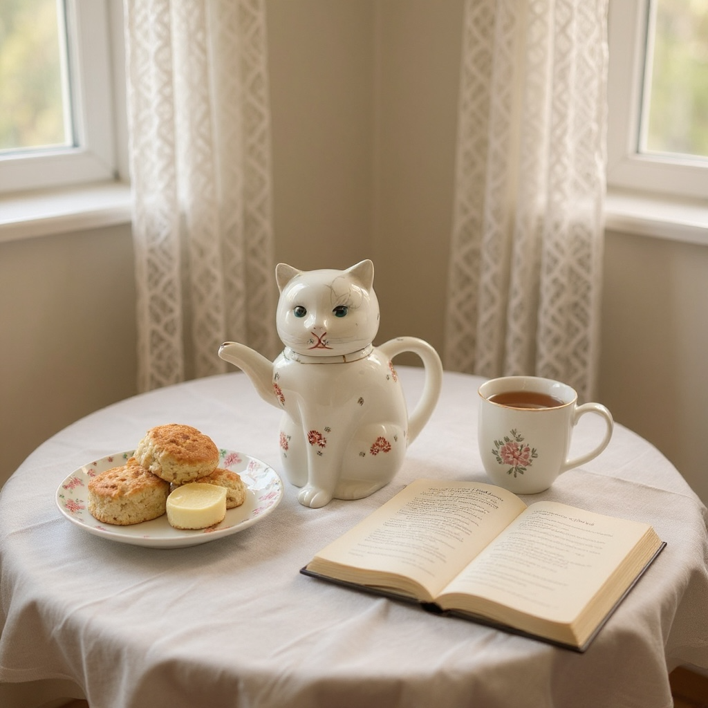 Vintage Maneki-neko Cat Teapot