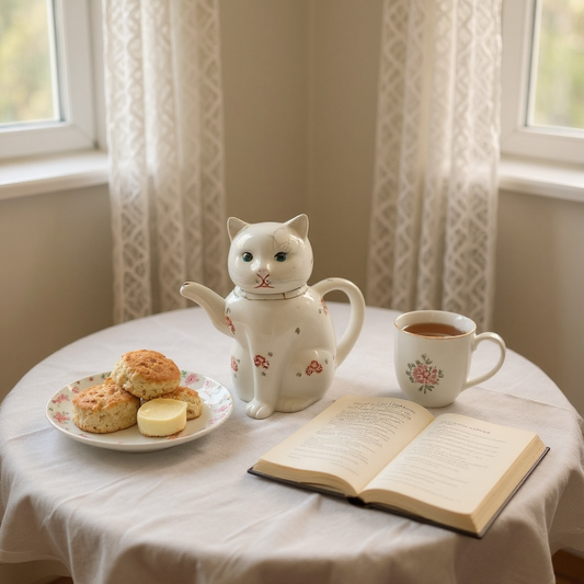 Vintage Maneki-neko Cat Teapot