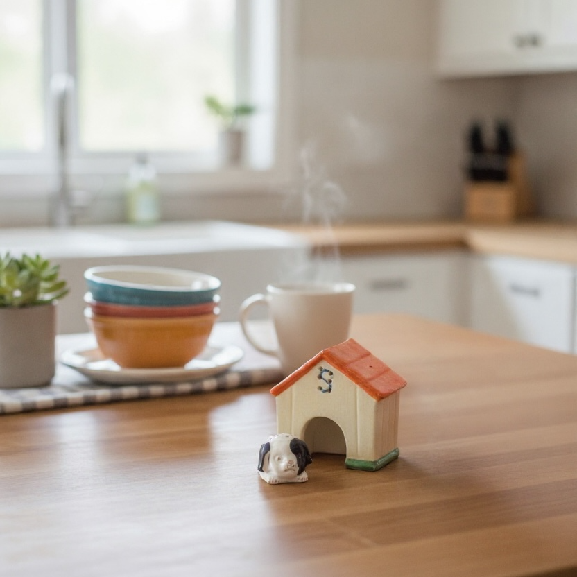 Vintage Dog and Dog house - Salt & Pepper Shaker Set