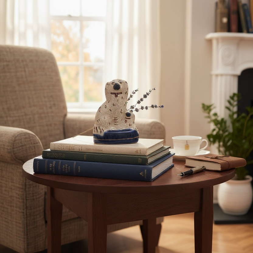 Vintage Large and Mini Staffordshire Dog