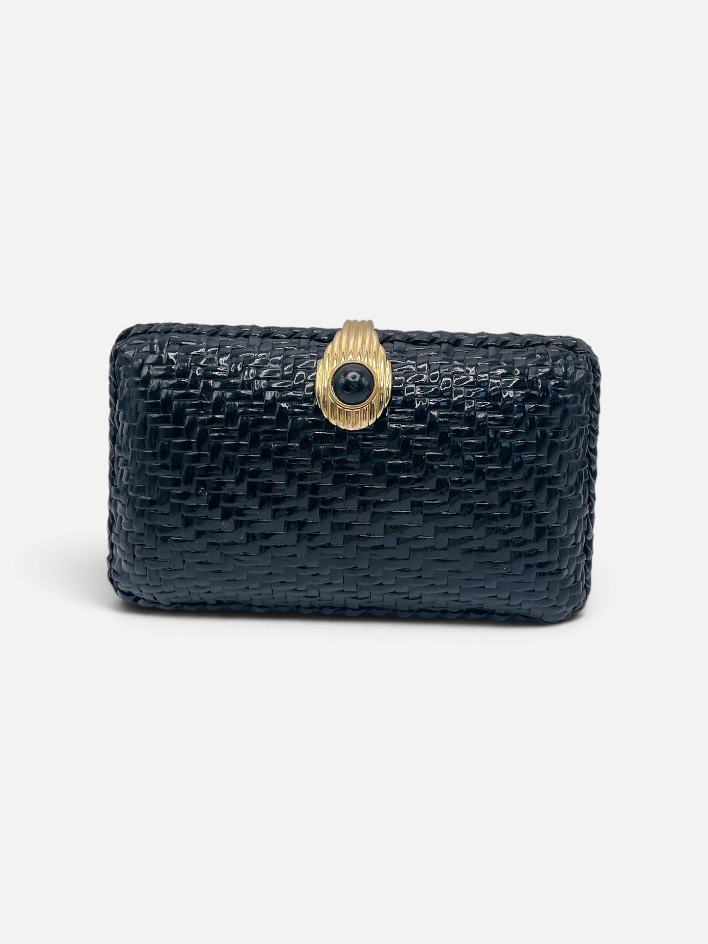 Vintage Rodo Hard Shell Black Clutch