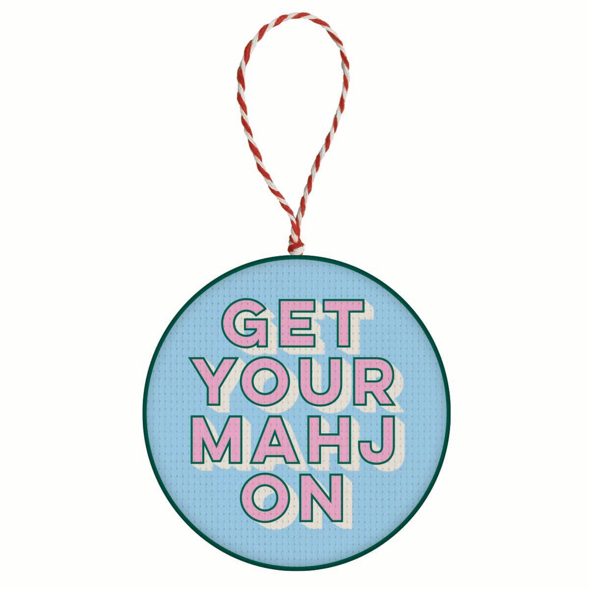 Get Your Mahj On Embroidered Ornament Mahjong