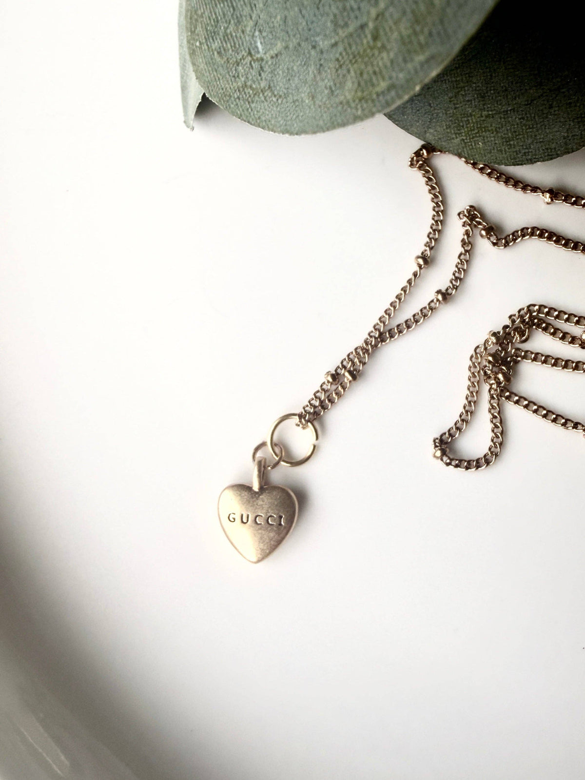 Upcycled Designer Mini Gold Heart Pendant Necklace
