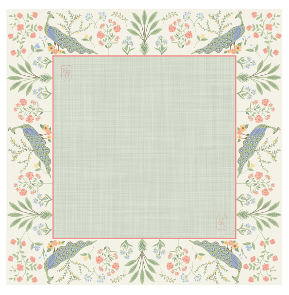 Peacock Garden Mahjong Mat