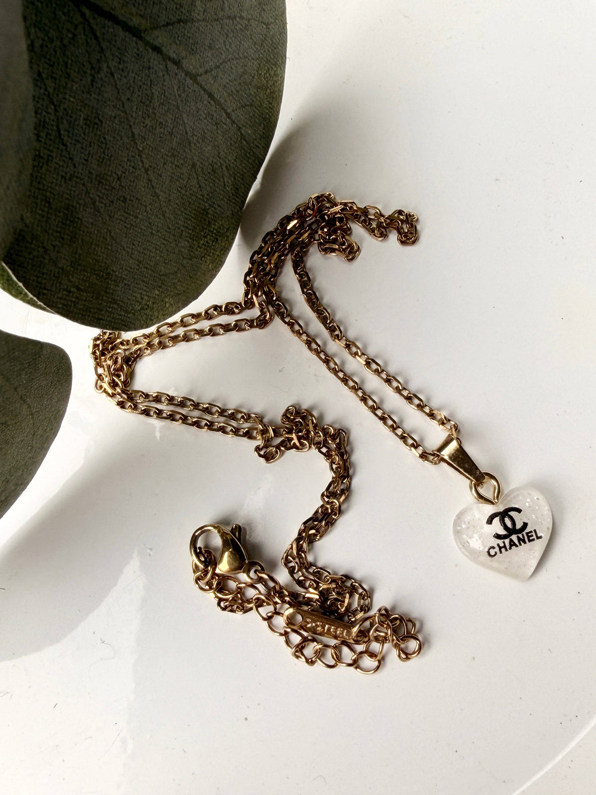 Upcycled Designer Tiny Heart Pendant Necklace