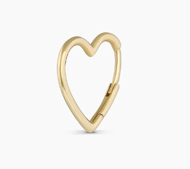 Heart Hinge Hoop Earring