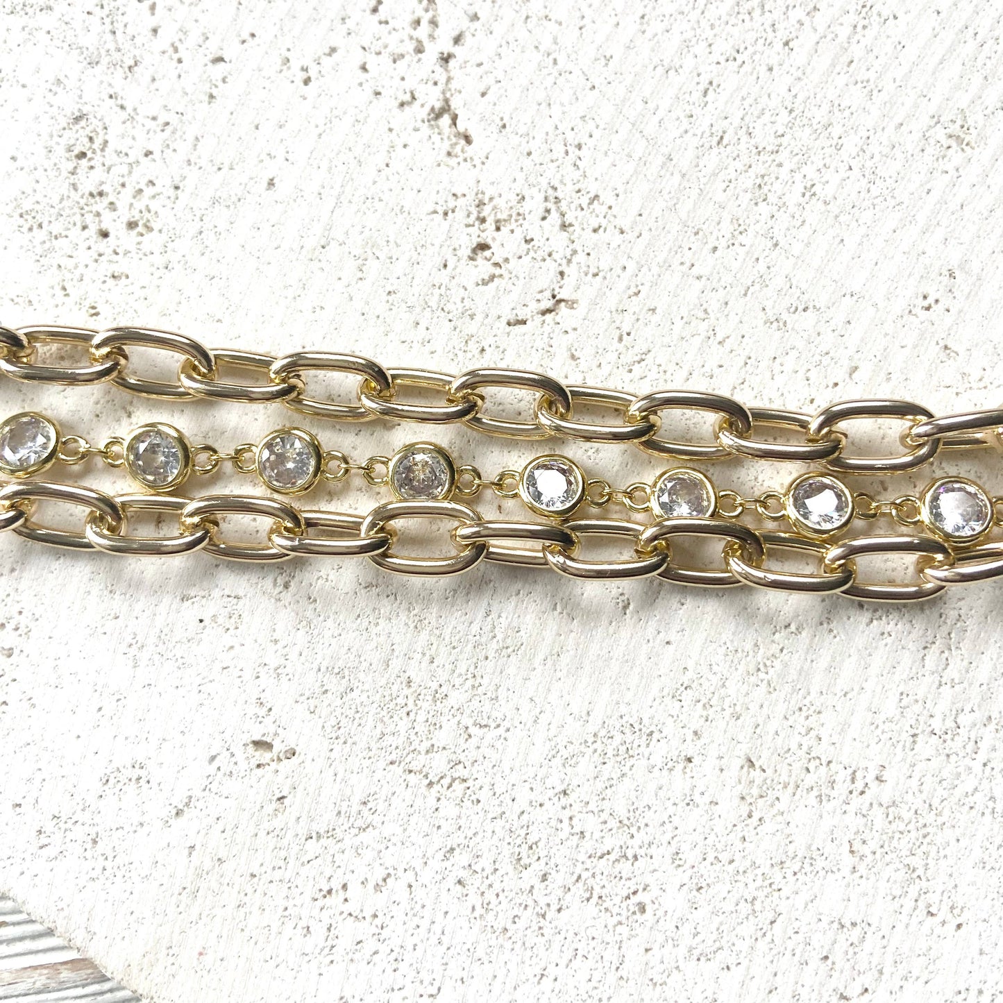 Crystal Gold Chain Bracelet