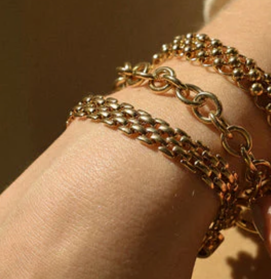 Estate Panther Chain Link  Bracelet