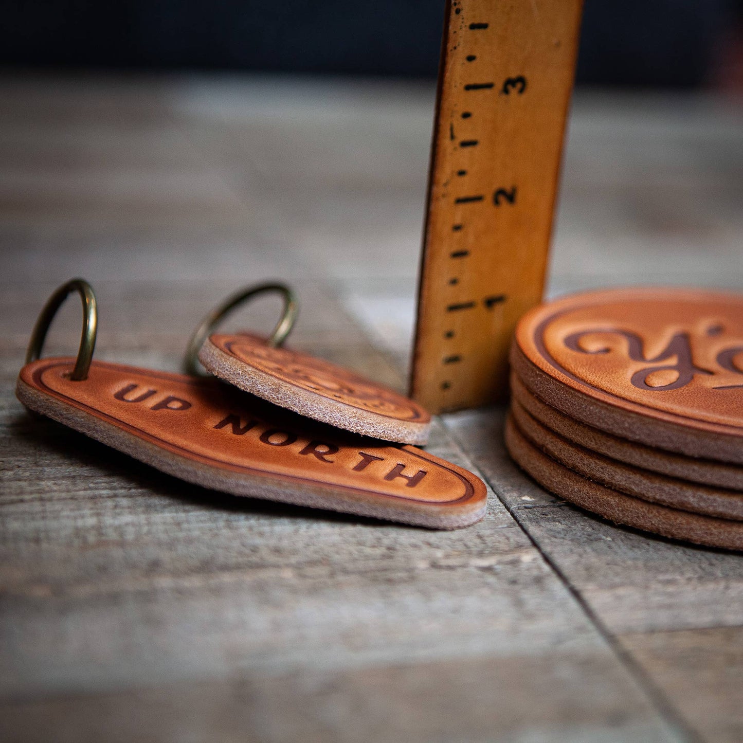 Drinks on Me Leather Coaster