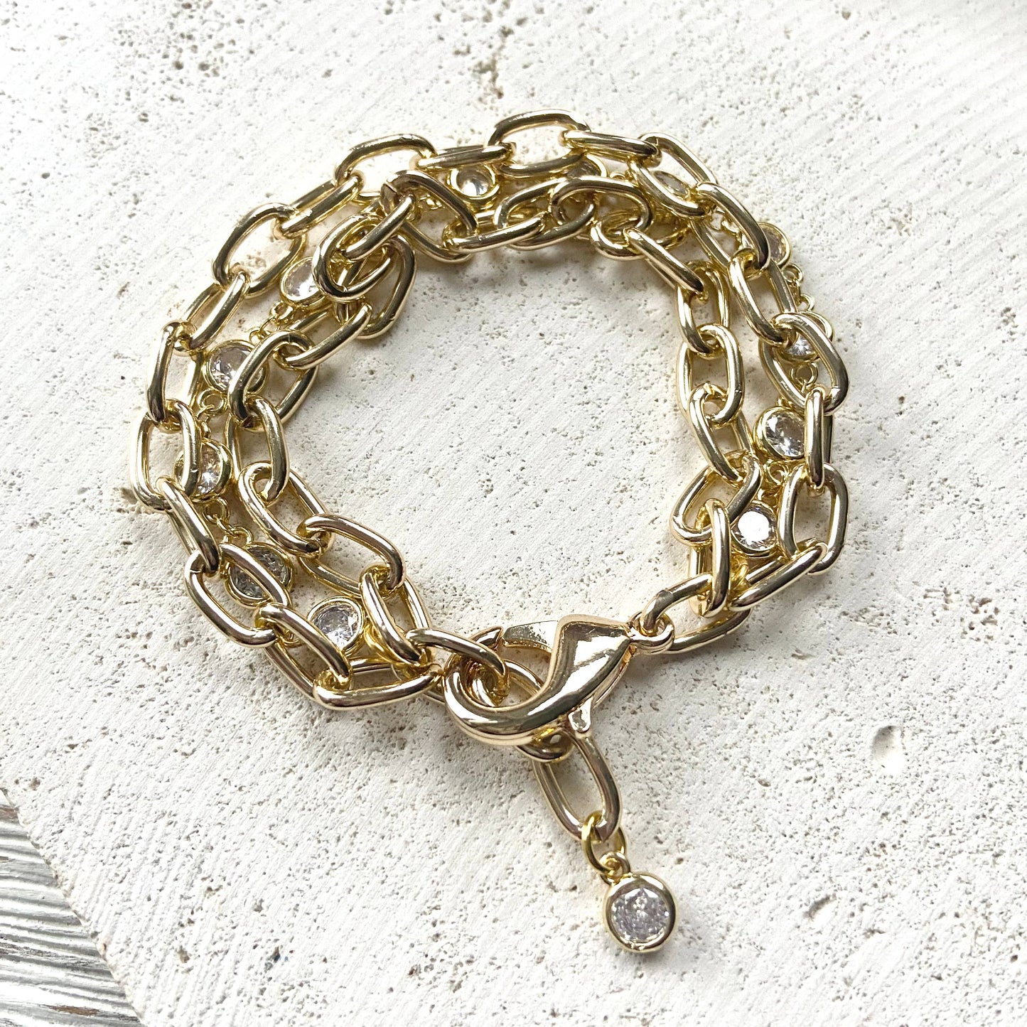 Crystal Gold Chain Bracelet