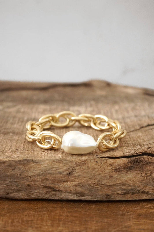 Gold Chunky Pearl Bracelet