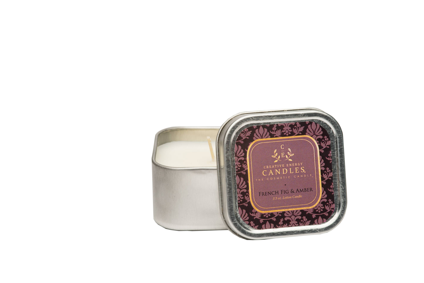 French Fig & Amber: 2-in-1 Soy Lotion Candle: Travel Tin - 3.5 oz