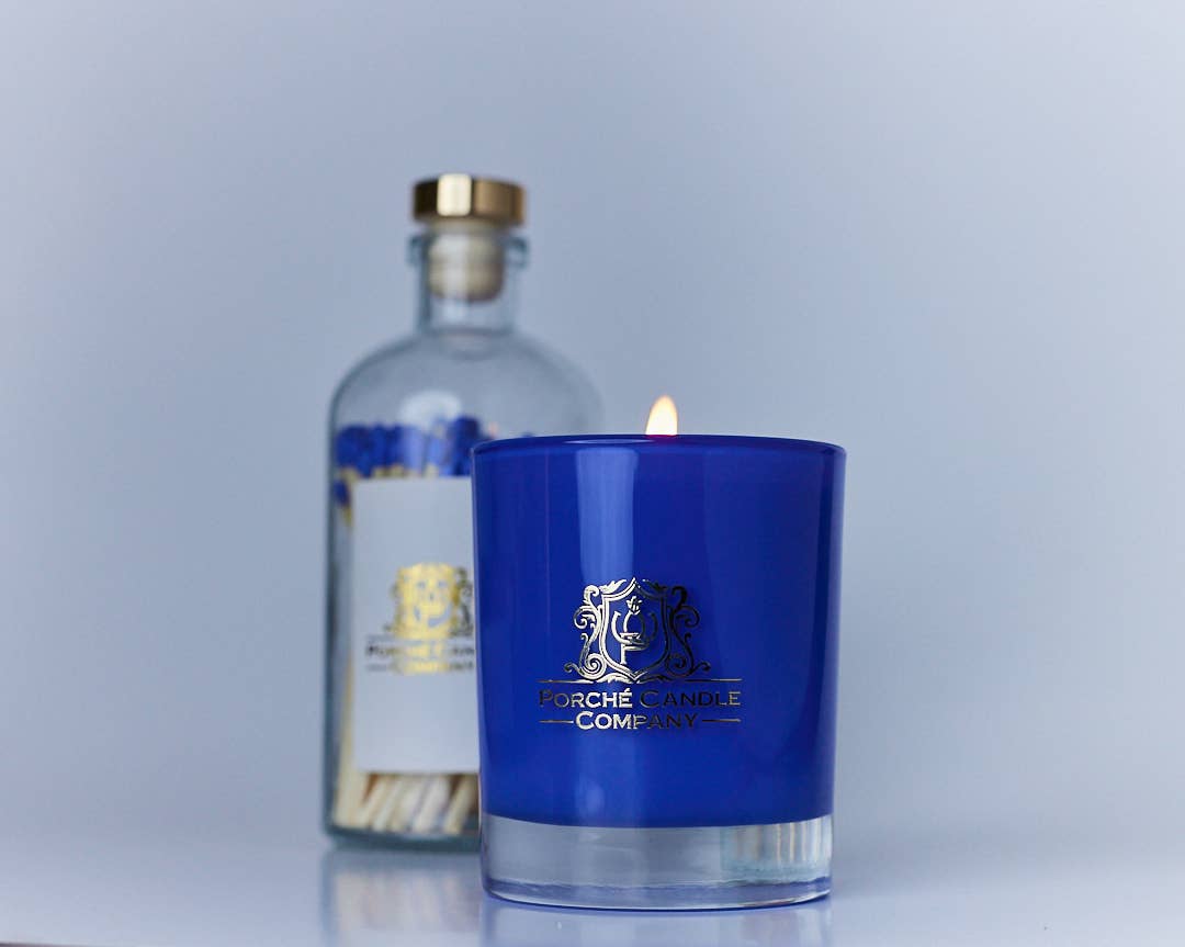 Porché Candle Co - Luxury 8oz Candle - Blue Lagoon: Candle + Matches