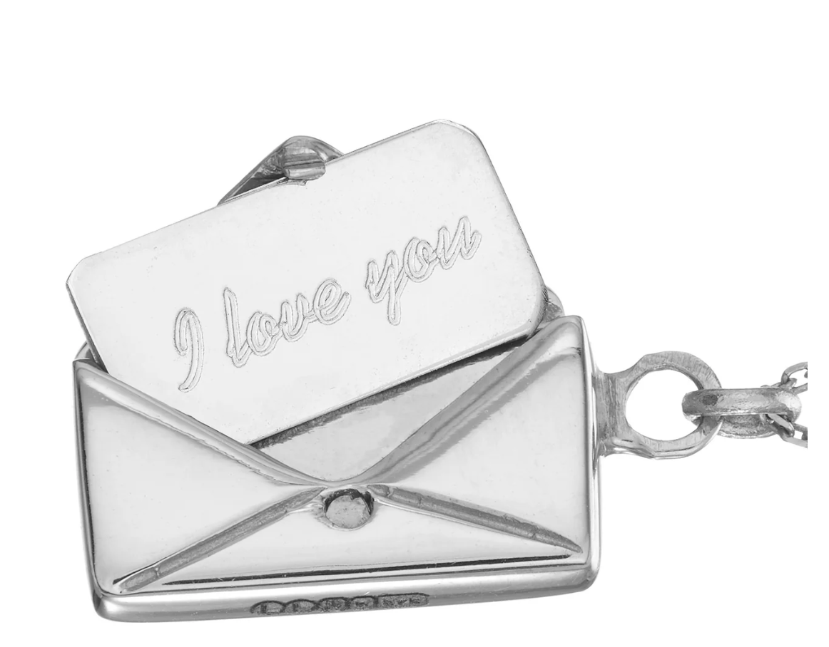 Silver Love Letter Envelope and Letter necklace