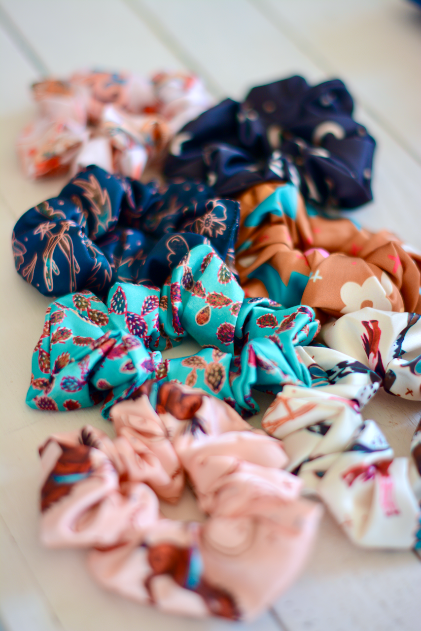 Satin Western Cowgirl Themed Scrunchies