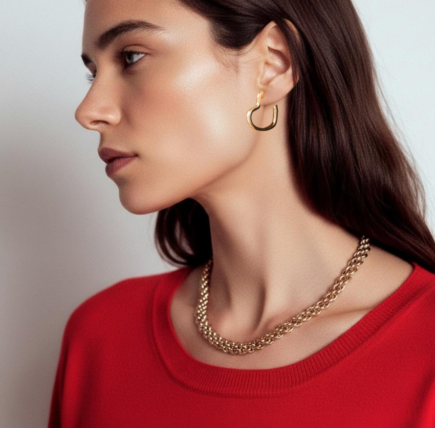 Heart Hinge Hoop Earring