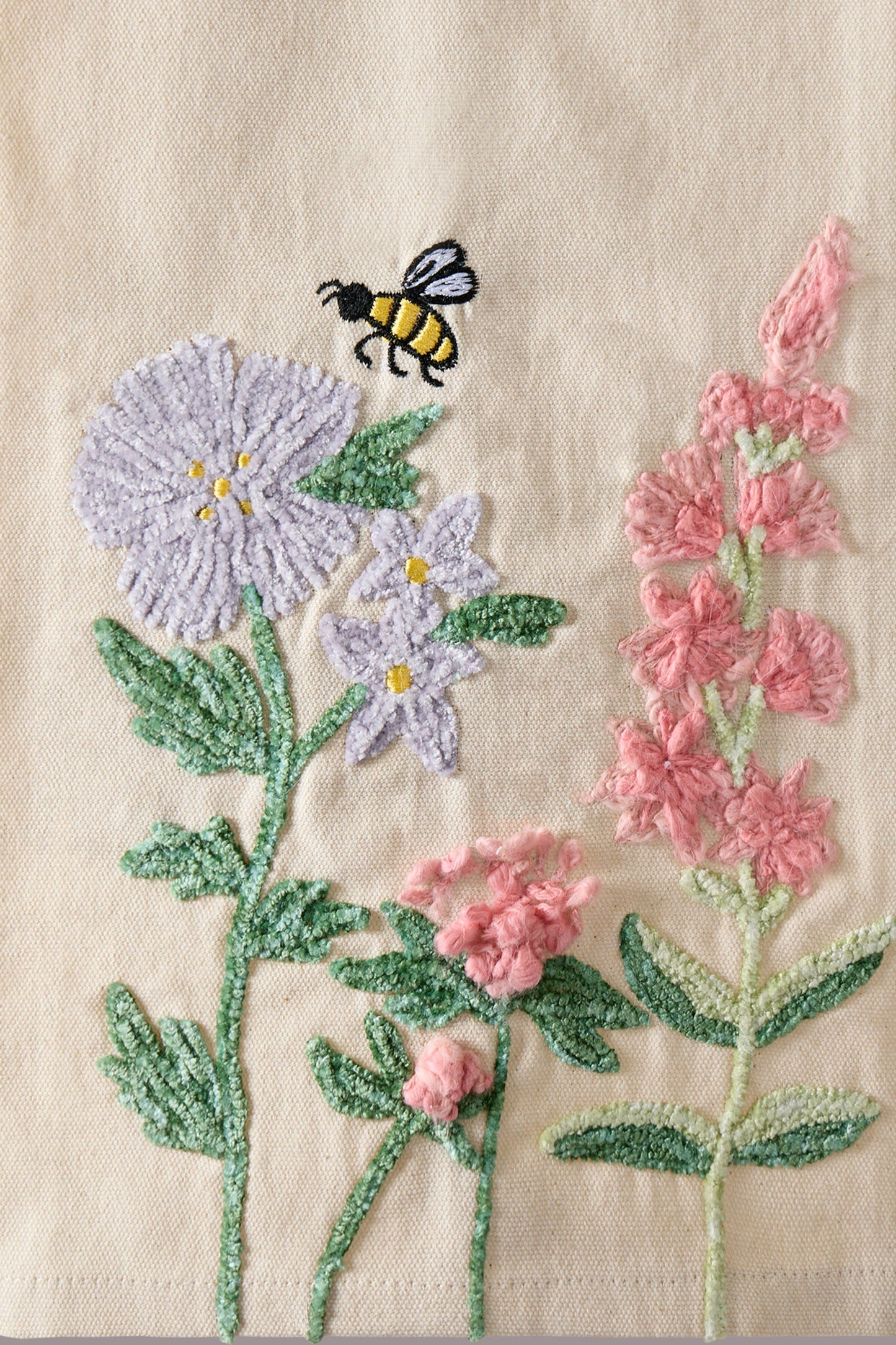 Spring Floral Embroidered Kitchen Towel