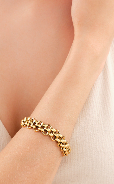 Estate Panther Chain Link  Bracelet