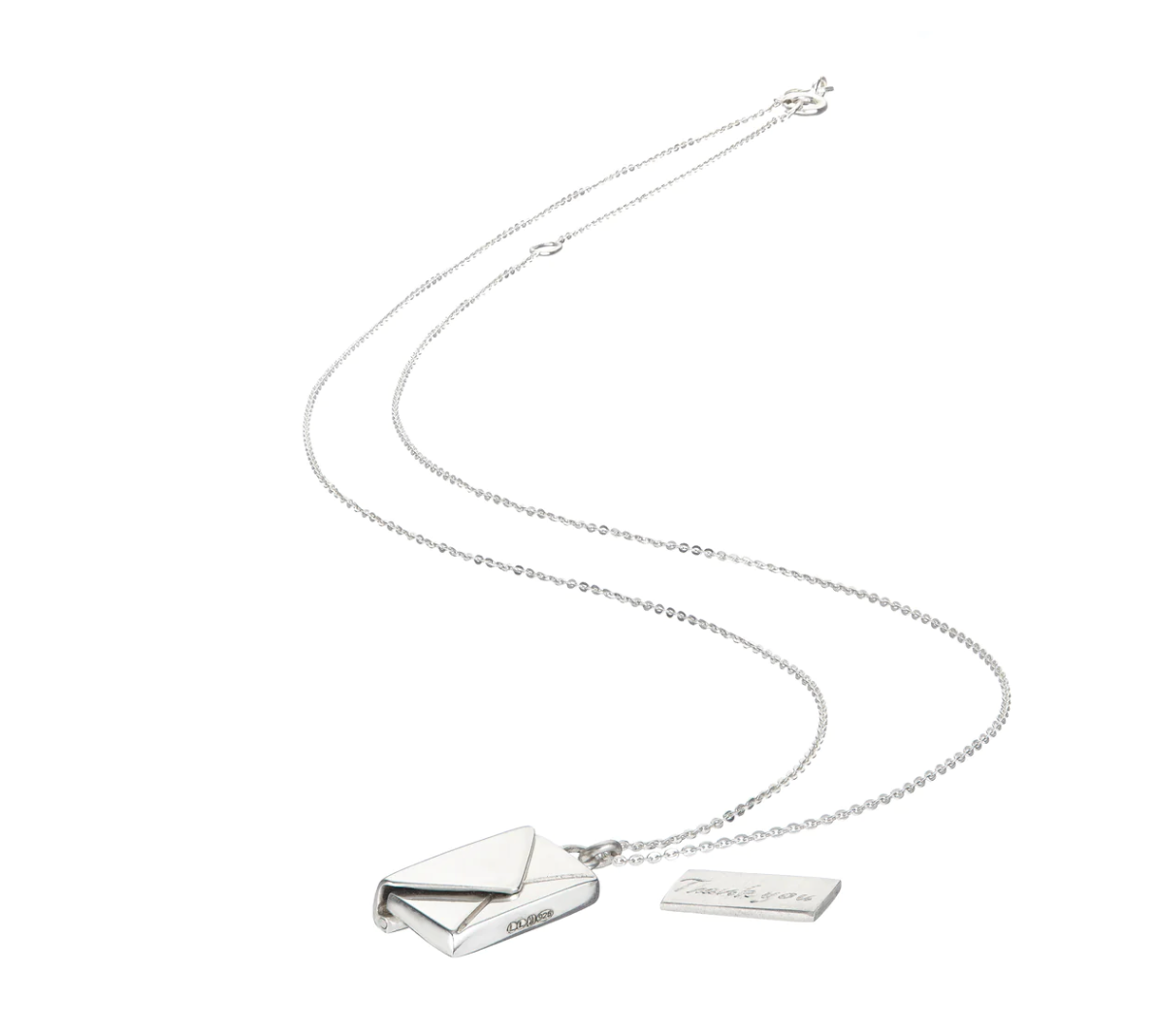 Silver Love Letter Envelope and Letter necklace