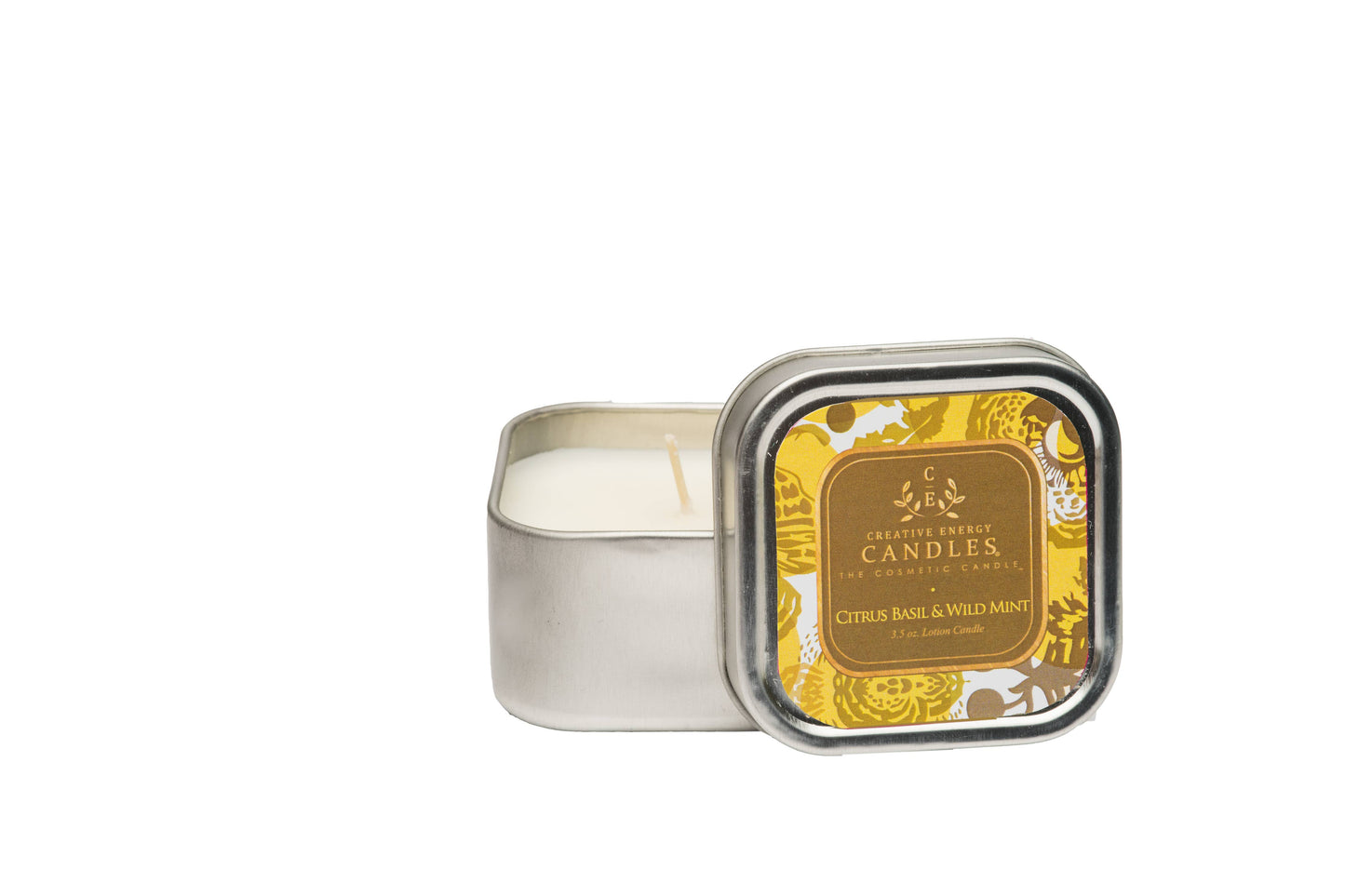 Citrus Basil & Wild Mint: 2-in-1 Soy Lotion Candle: Travel Tin - 3.5 oz