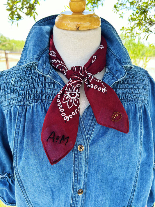 Embroidered Aggie Bandana