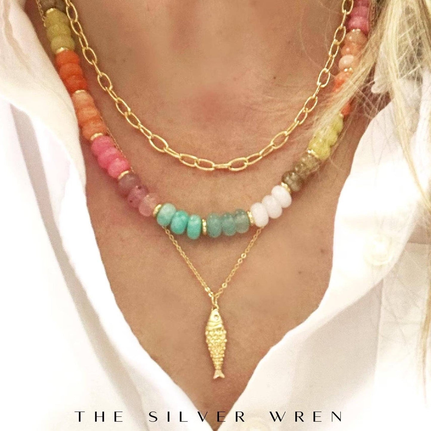 Gold Fish Pendant Necklace