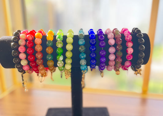 Beaded Bracelets with Vintage Charms