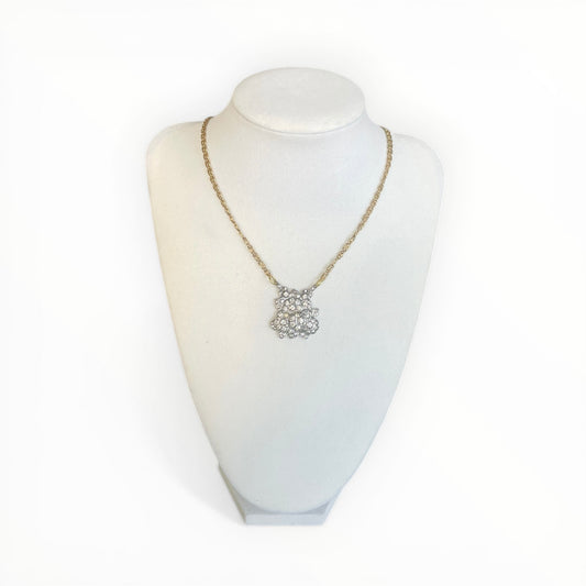 Vintage Crystal and gold chain necklace