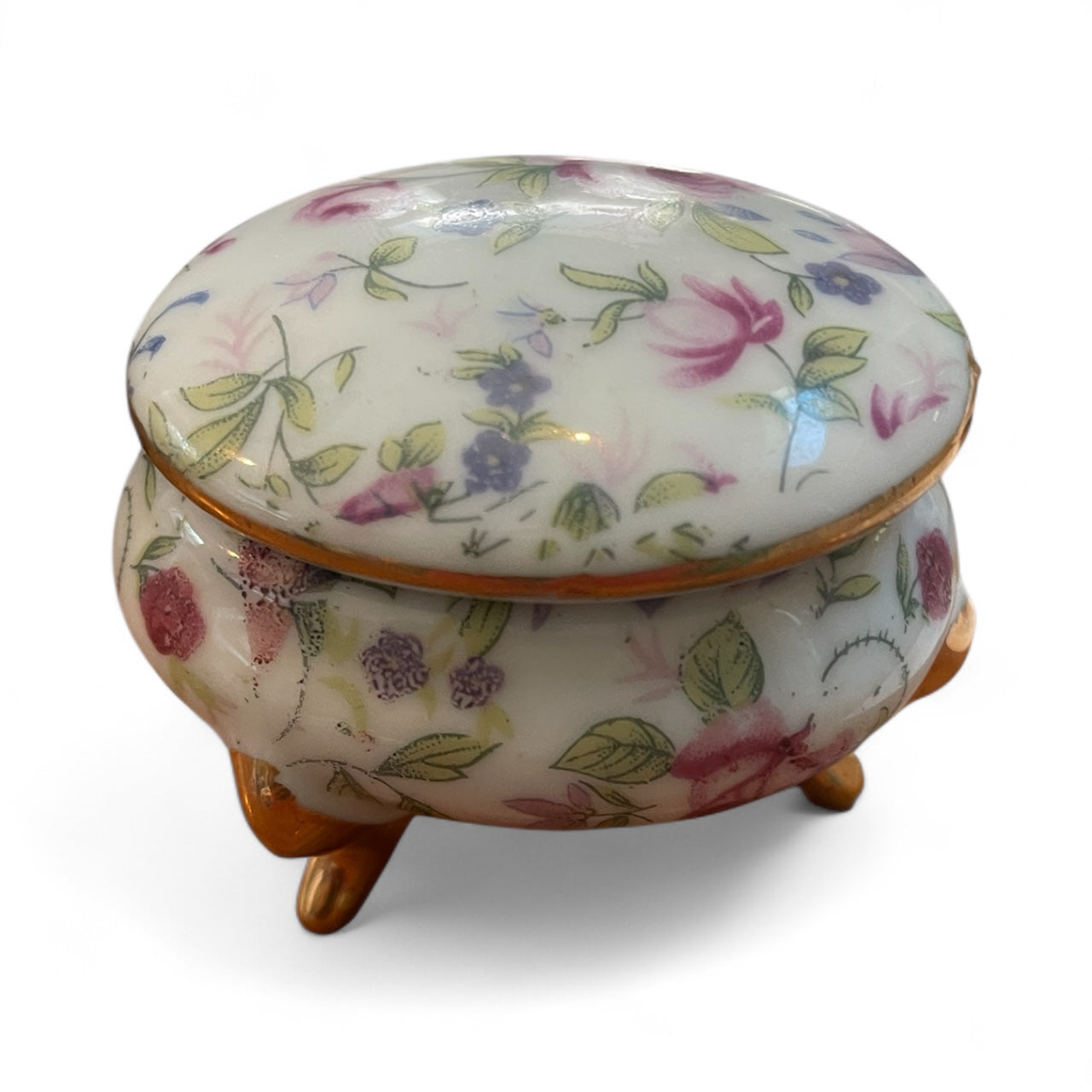 Vintage Floral Trinket Box
