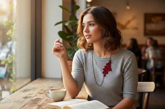 Red Tulip Lace Necklace