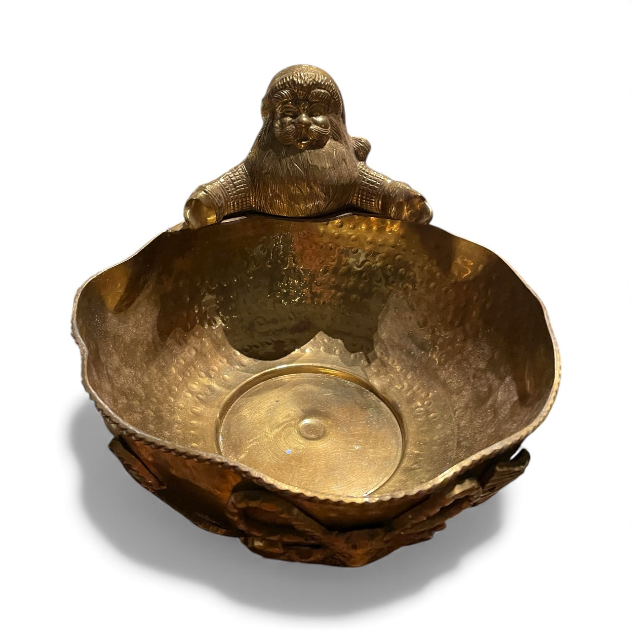 Vintage Brass Santa Bowl
