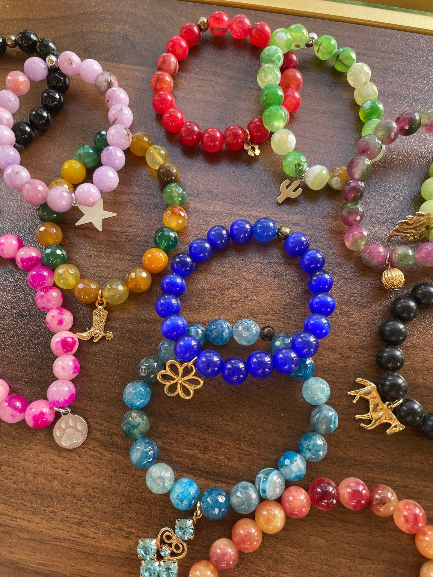 Beaded Bracelets with Vintage Charms