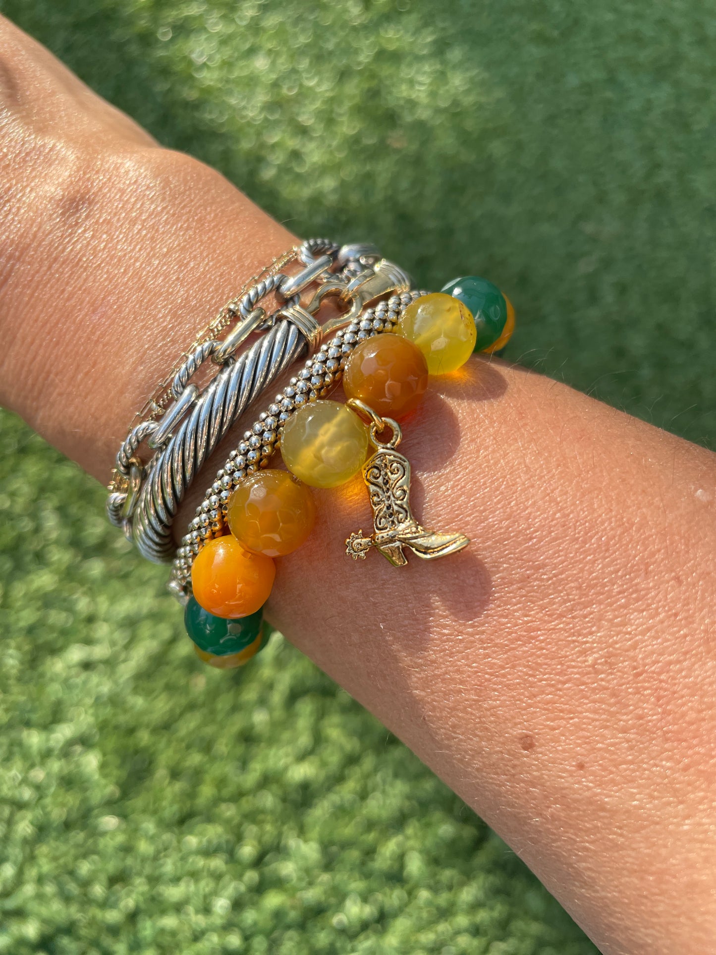 Beaded Bracelets with Vintage Charms