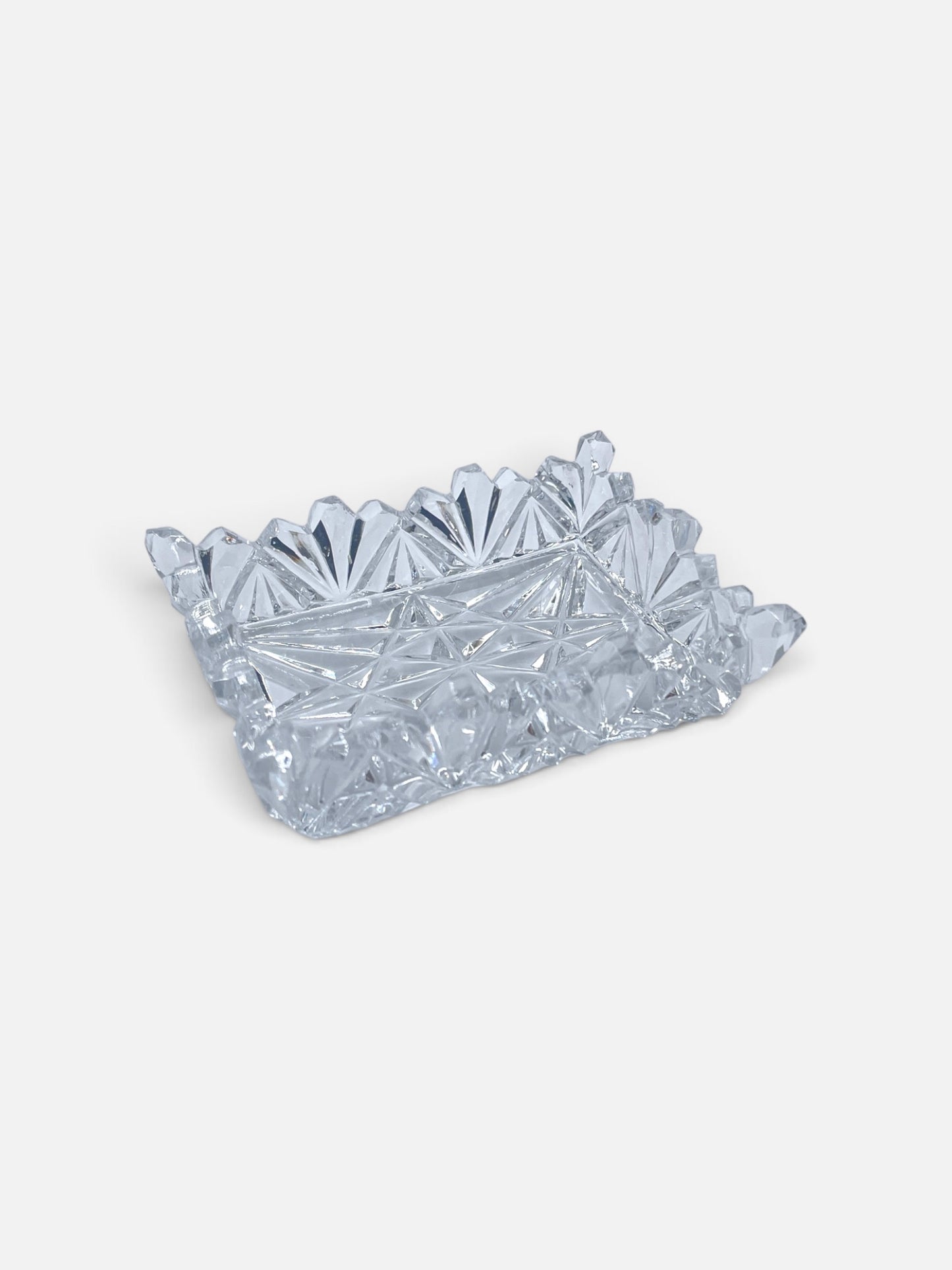 Vintage Cut Glass Jewelry Dish