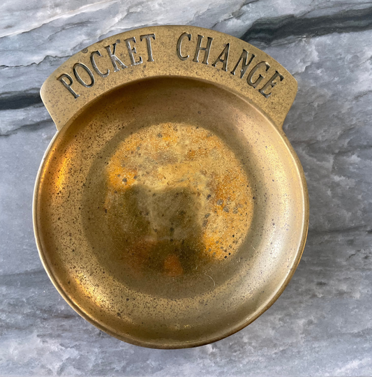 Vintage Brass Pocket Change Tray