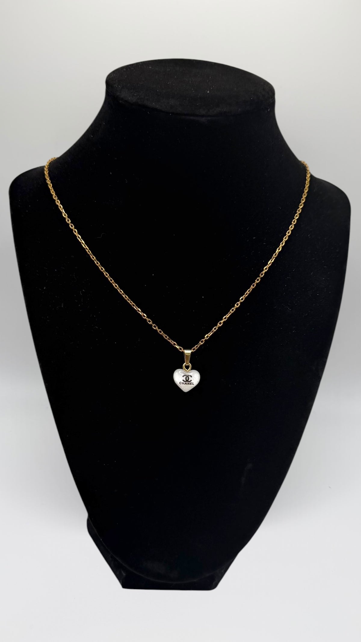 Upcycled Designer Tiny Heart Pendant Necklace