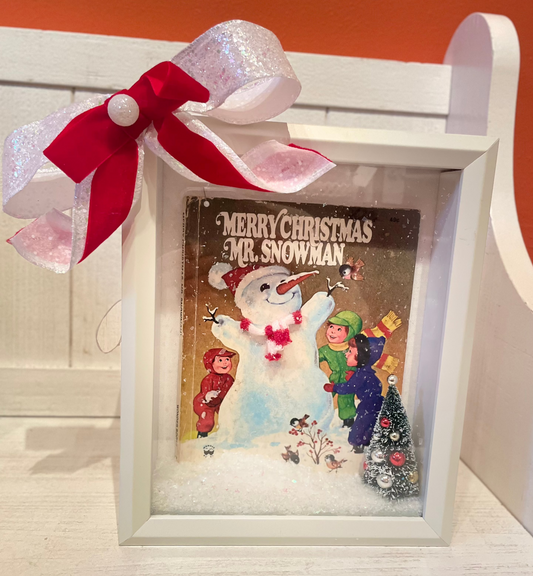 Vintage Christmas Book Shadow Box